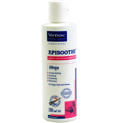 Virbac Episoothe Oatmeal Shampoo (200ml) and Vitabest Derm Omega 3 + 6 Syrup (250ml) Combo
