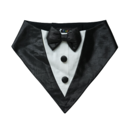 Floof & Co Tux Bandana for Dogs (White & Black)