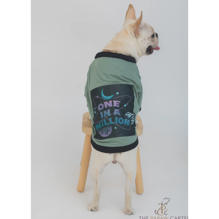 The Papaw Cartel One In A Million Polo Tshirt for Dogs (Sage Green)