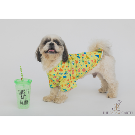 The Papaw Cartel Vacation Shirt for Dogs (Lime Green)
