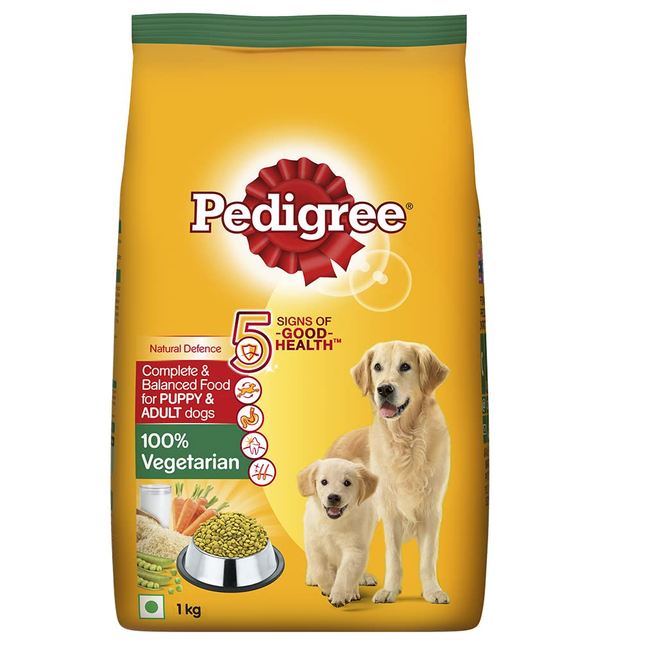 Pedigree 100% Vegetarian Dry Dog Food for Puppy and Adult Dogs