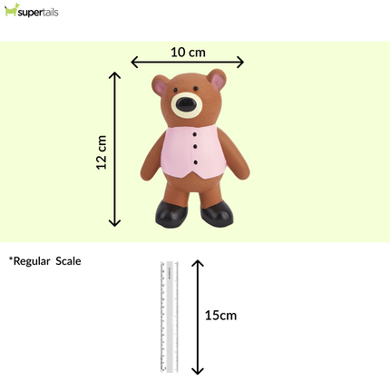 Fofos Latex Bear Squeaky Toy for Dogs (Brown)