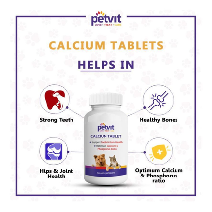 Petvit Calcium Tablets for Dogs and Cats