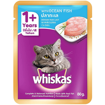 Whiskas Tuna in Jelly Meal and Ocean Fish Adult Cat Wet Food Combo
