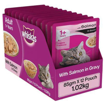 Whiskas Salmon in Gravy Meal and Tuna in Jelly Meal Adult Cat Wet Food Combo