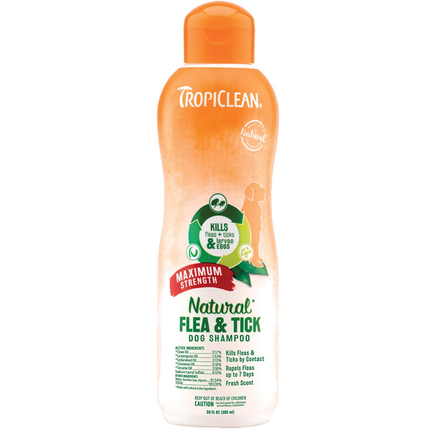 Tropiclean Maximum Strength Natural Flea & Tick Shampoo for Dogs