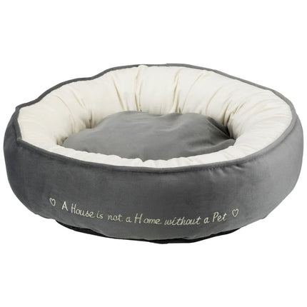 Trixie Pet's Home Round Bed for Dogs and Cats (Grey & Cream)
