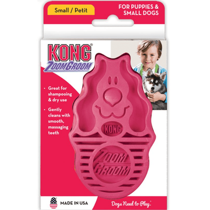 Kong Zoom Groom Raspberry Brush for Dogs