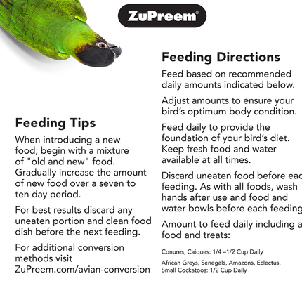 ZuPreem Fruit Blend Bird Food for Large Birds
