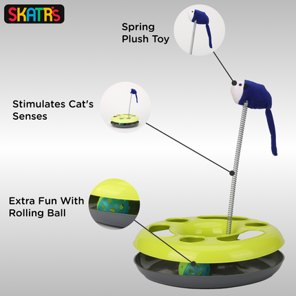 Skatrs Interactive Happy Circle Toy for Cats (Green)