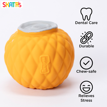 Skatrs Latex Squeaky Pineapple Shaped Toy for Dogs and Cats (Yellow)