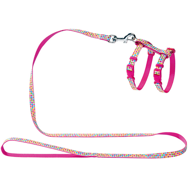 Hunter Sweet Set Nylon Harness and Leash for Puppy & Kitten (Pink)