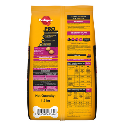 Pedigree PRO Expert Nutrition Lactating/Pregnant Mother & Puppy Starter (3 to 12 Weeks) Small Breed Dog Dry Food (Limited Shelf Life)