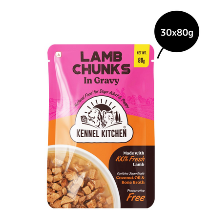Kennel Kitchen Lamb Chunks in Gravy Puppy & Adult Wet Dog Food