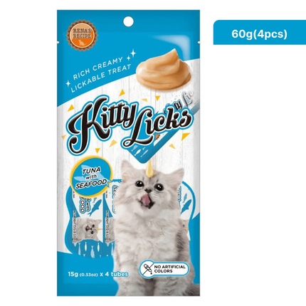 Kitty Licks Tuna Seafood and Tuna Scallop Cat Treats Combo