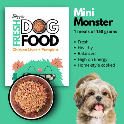 Doggos Mini Monster Chicken and Pumpkin Fresh Small Breeds Dog Wet Food (Limited Shelf Life)