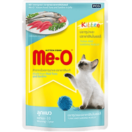 Me O Tuna & Sardine in Jelly Kitten and Purina Felix Chicken with Jelly Adult Cat Wet Food Combo (12+12)