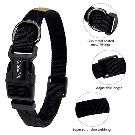 Glucklich Pet Essentials Classic Nylon Collar for Dogs (Black)