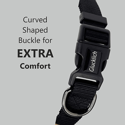 Glucklich Pet Essentials Classic Nylon Collar for Dogs (Black)