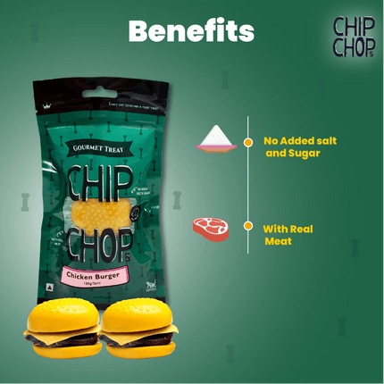Chip Chops Chicken Burger Gourmet Dog Treats (Limited Shelf Life)