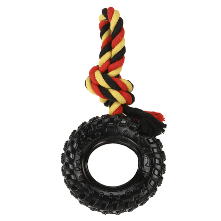 Basil Rubber Tyre with Cotton Rope for Dogs