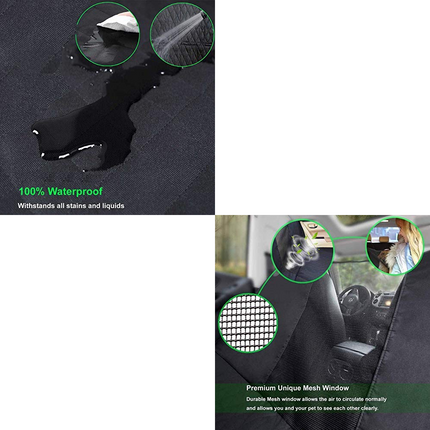 Fluffy's Kozi Pet Water Proof Hatchback Car Seat Cover for Dogs and Cats (Black)