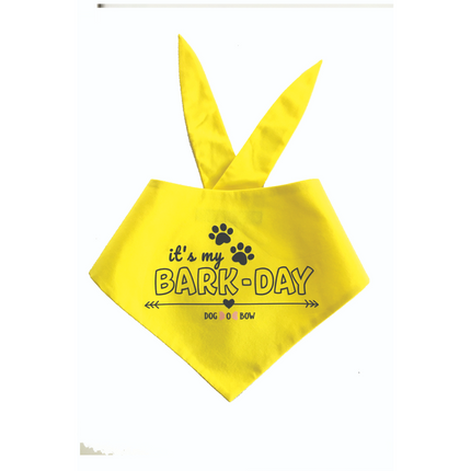 Dogobow Bark Day Scarf for Dogs (Yellow) (Get a Bow Free)