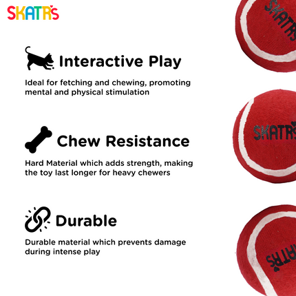 Skatrs Tennis Ball for Dogs (Red)