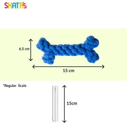 Skatrs Bone Shaped Rope Chew Toy for Dogs and Cats (Royal Blue)