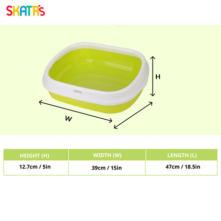 Skatrs Litter Tray for Cats (Green)