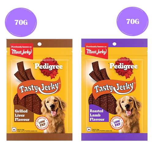 Pedigree Grilled Liver and Roasted Lamb Tasty Jerky Dog Treat Combo