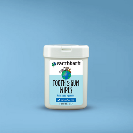 EarthBath Peppermint Flavor Tooth & Gum Wipes for Dogs and Cats