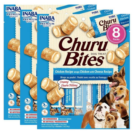 INABA Churu Bites Chicken Recipe Wraps Chicken with Cheese Flavour Dog Treats