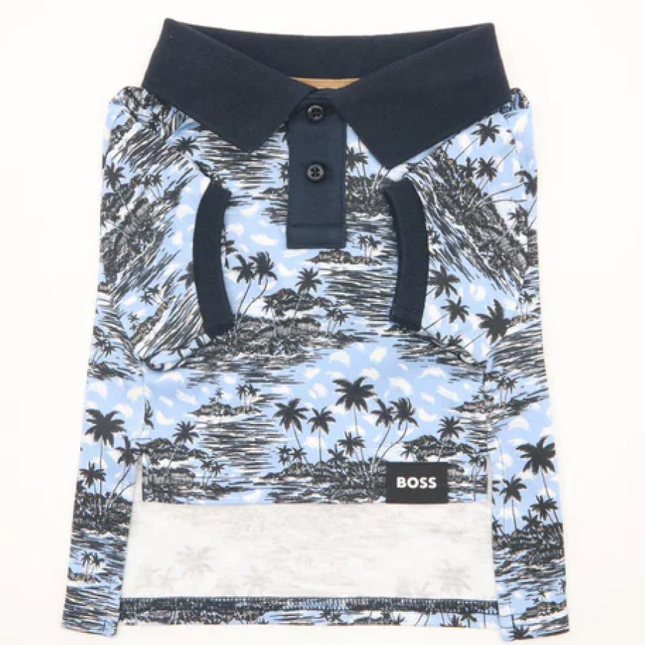 Boss Polo Tshirt for Dogs (Blue Palm)