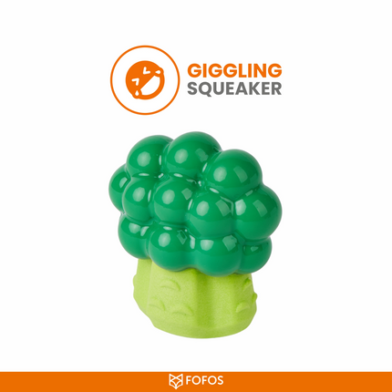 Fofos Giggling Vegi Bites Broccoli Squeaky Chew Toy for Dogs