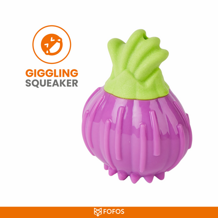 Fofos Giggling Vegi Bites Onion Squeaky Chew Toy for Dogs