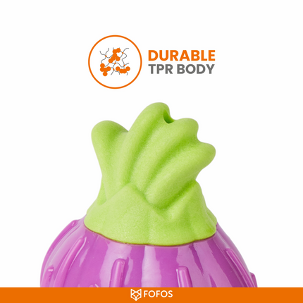 Fofos Giggling Vegi Bites Onion Squeaky Chew Toy for Dogs
