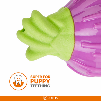 Fofos Giggling Vegi Bites Onion Squeaky Chew Toy for Dogs