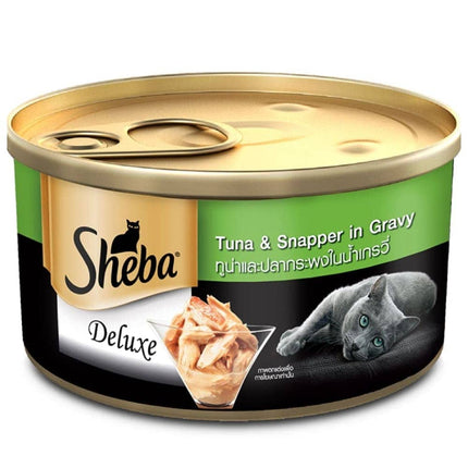 Sheba Complete Nutrition Tuna White Meat & Snapper In Gravy Cat Wet Food and Sheba Chicken Flavour Irresistible Cat Dry Food Combo