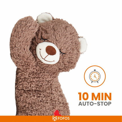 Fofos Cuddle Bear Heart Beat Toy for Dogs | For Medium Chewers (Brown)