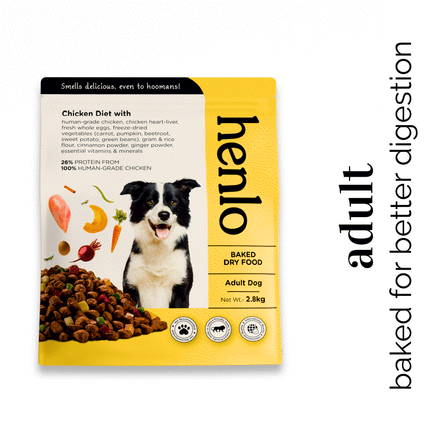 Henlo Chicken & Vegetable Baked Dry Food for Adult Dogs | 100% human grade ingredients