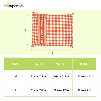 Pawpourri Chic Printed Knife Edge Bed for Dogs (Rust)