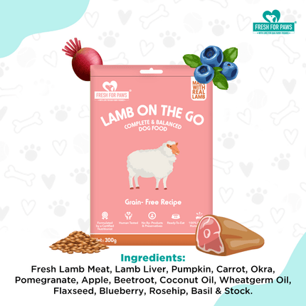 Fresh For Paws Lamb On The Go Dog Wet Food (300g)