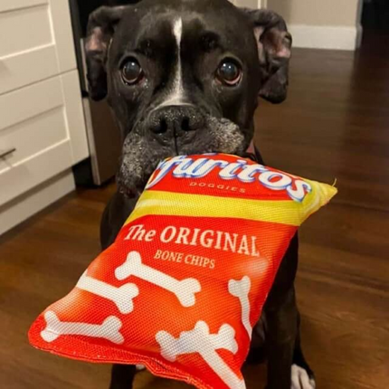 Talking Dog Club Dogritos 2 Zero Calories Chips Plush Toy for Dogs (Orange/Red)