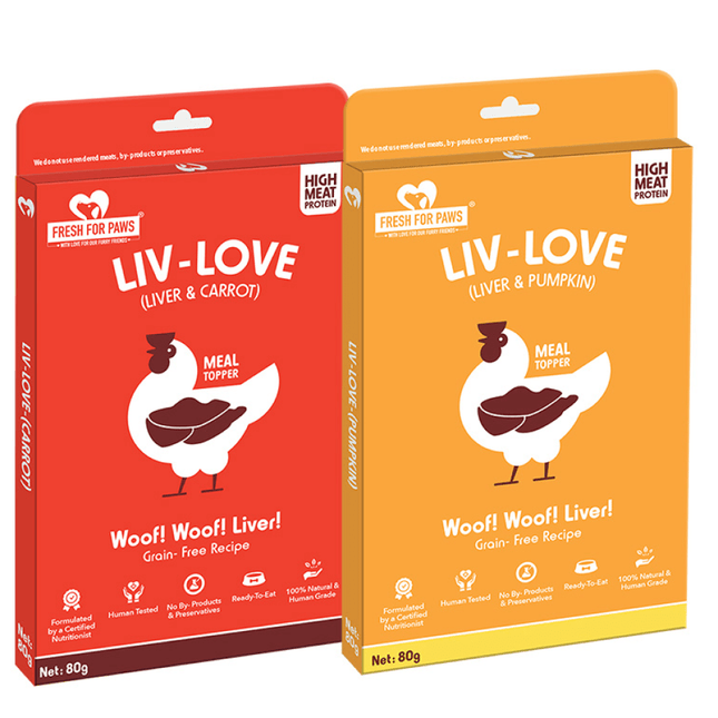 Fresh For Paws Chicken Liver Pumpkin Liv Love & Chicken Liver Carrot Liv Love Supplement for Dogs
