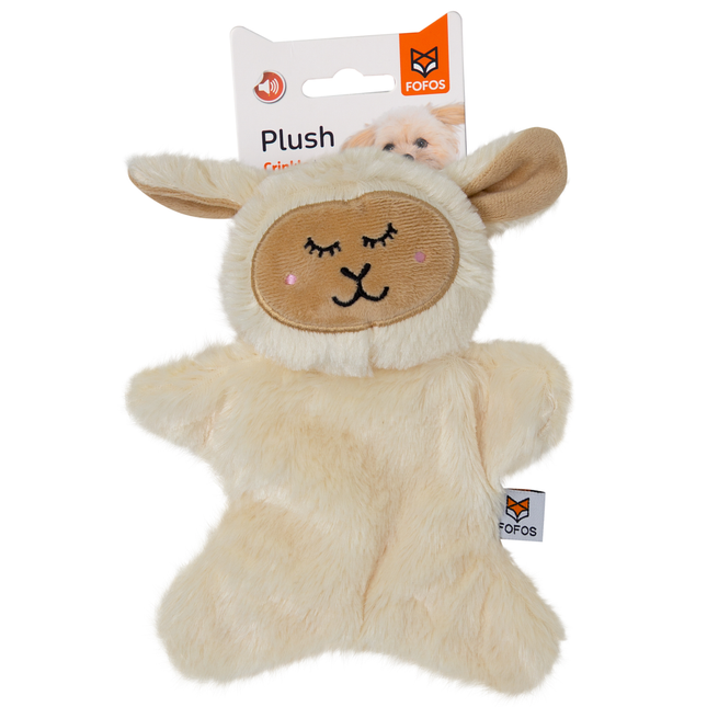 Fofos Glove Plush Sheep Toy for Dog (Beige)