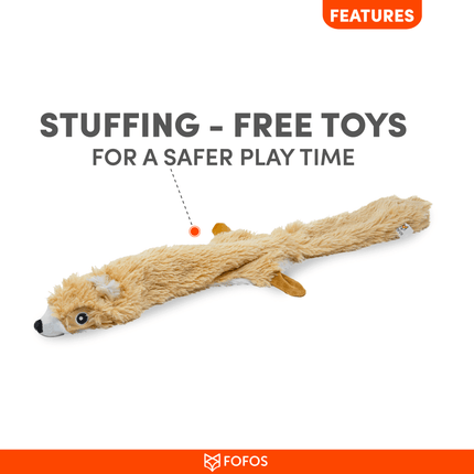 Fofos Skinneez Squirrel Toy for Dogs (Brown)