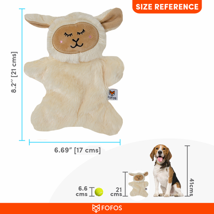 Fofos Glove Plush Sheep Toy for Dog (Beige)