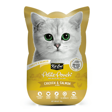 Kit Cat Chicken & Salmon, Tuna & Salmon Fish and Classic Tuna Cat Wet Food Combo