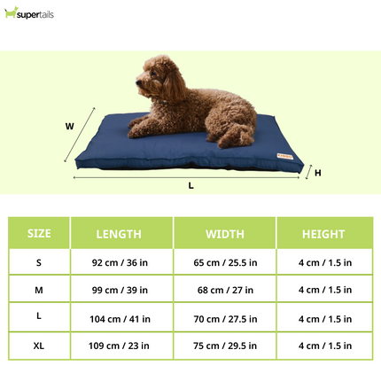 Kibbo Waterproof Flat Bed for Dogs and Cats (Blue)